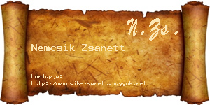Nemcsik Zsanett névjegykártya